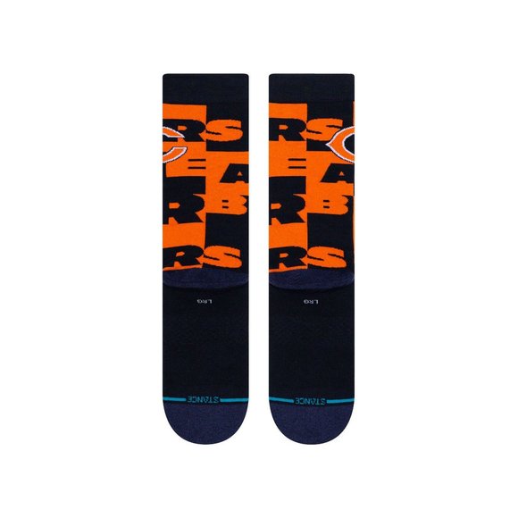 Stance NFL Branded Chicago Bears Football Socks Navy Blue Orange A54520BEA - Picture 2 of 3